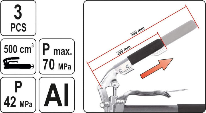 Handhebelfettpresse,YT-0704,0,5L AA8