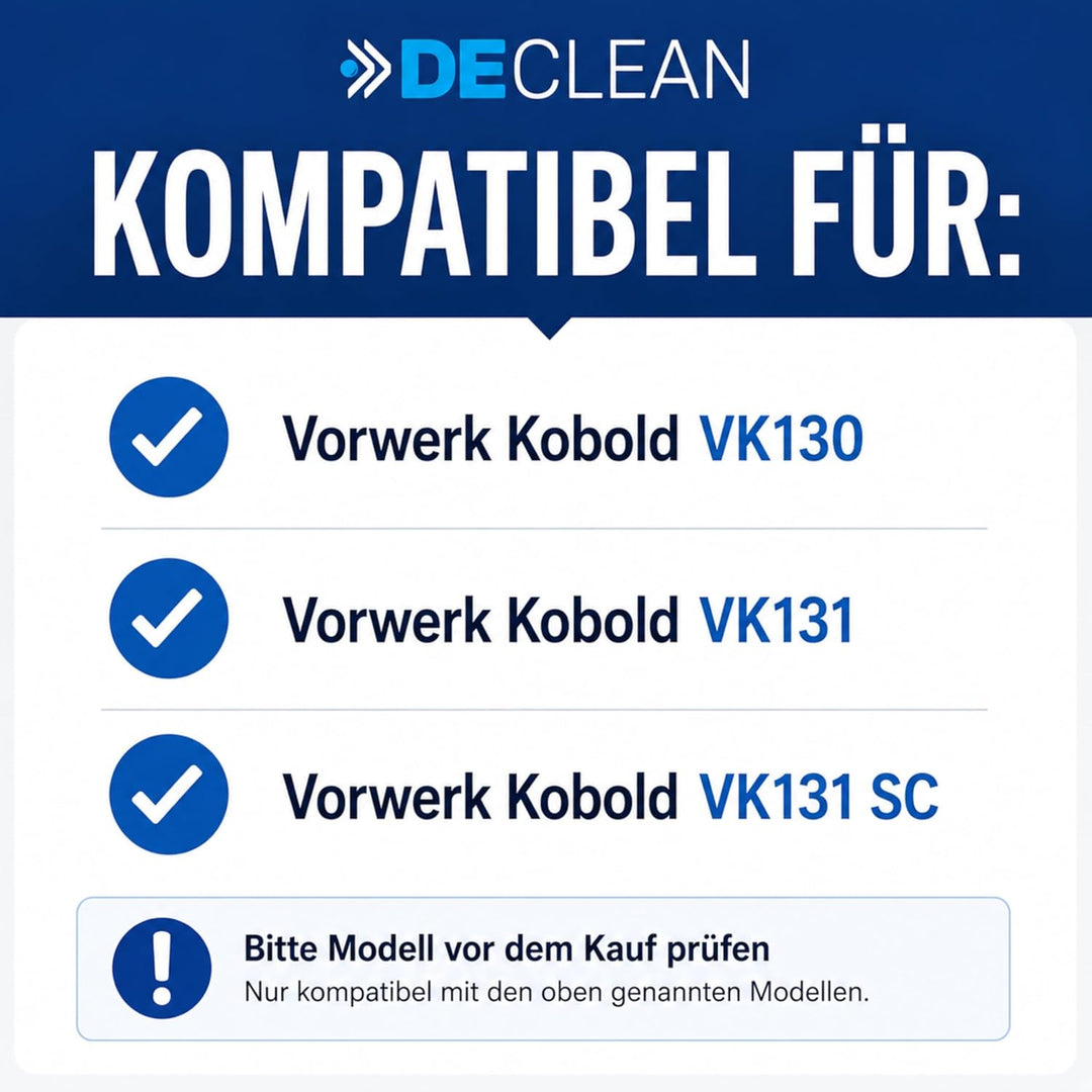 DeClean 2 x HEPA-Filter, 2 x Aktiv-Geruchsfilter Motorfilter kompatibel mit Vorwerk Kobold VK 130 13
