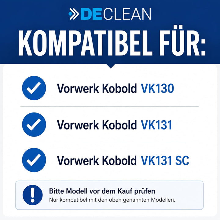 DeClean 2 x HEPA-Filter, 2 x Aktiv-Geruchsfilter Motorfilter kompatibel mit Vorwerk Kobold VK 130 13