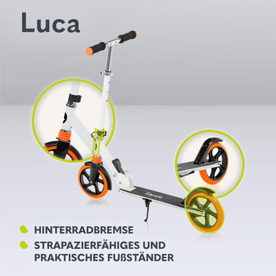 LIONELO Luca Klappbarer Roller für Kinder und Erwachsene bis 100kg Verstellbar und leicht nur 4kg Ro