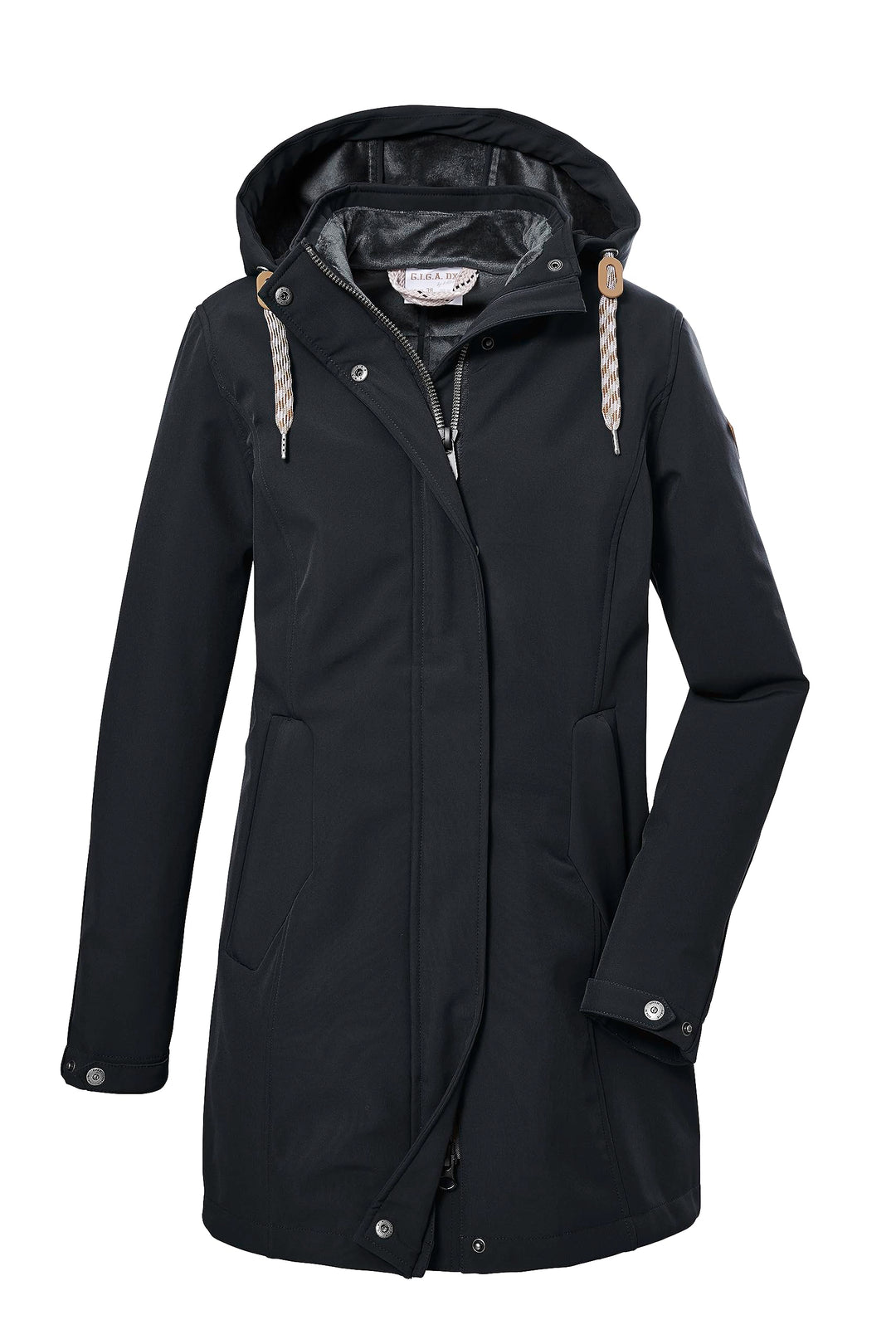 G.I.G.A. DX Damen Gw 19 Wmn Sftshll Prk Softshellparka/Outdoorjacke mit Kapuze 36 Schwarz, 36 Schwar