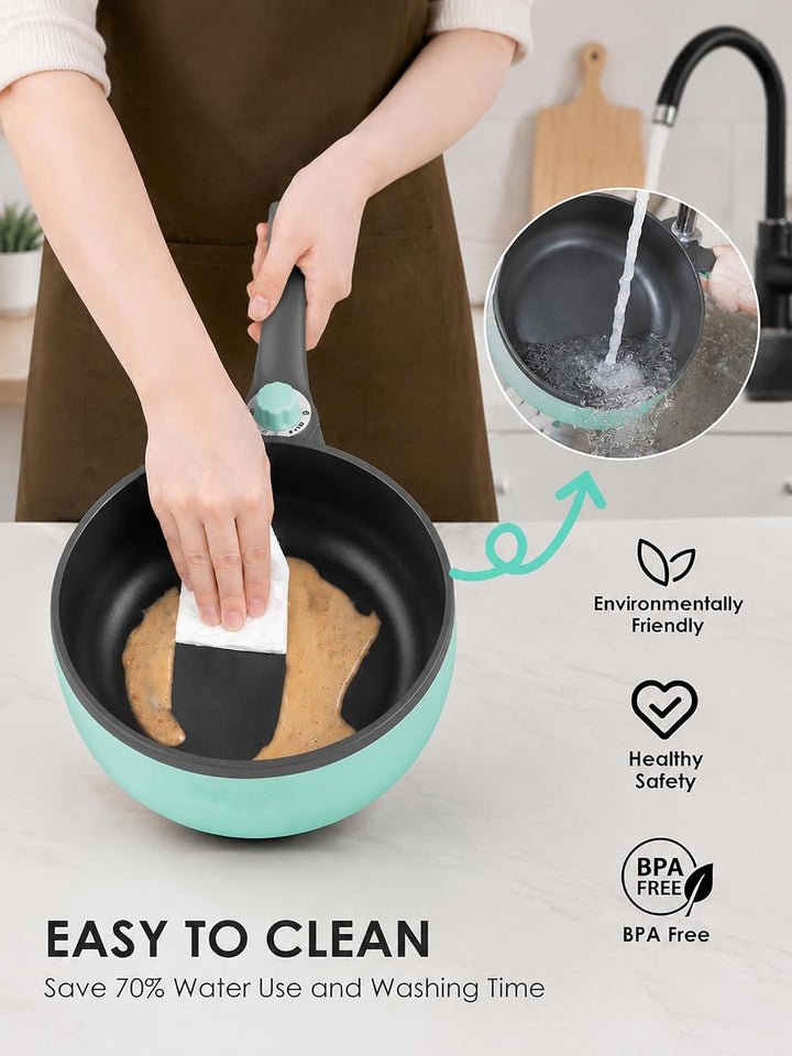 Audecook Elektrische Hot Pot mit Dampfgarer, 1,5 l Elektrische Bratpfanne, Hot Pot Topf 20cm, Antiha