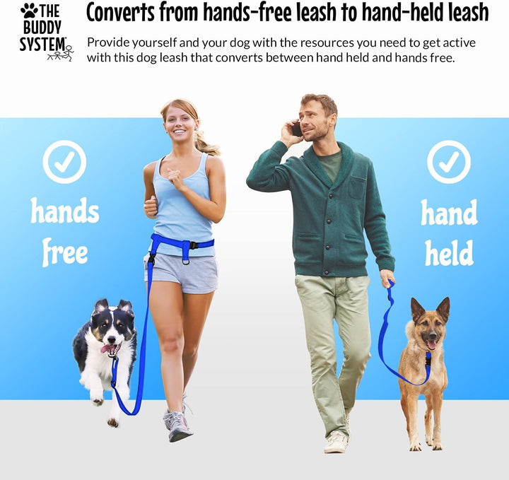 The Buddy System Hundeleine, verstellbare Leine zum Laufen, Joggen, Training und Diensthunde, ideal