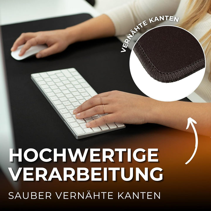 Silent Monsters Mauspad XXXL 900 x 600 mm grosses Mousepad - Gross Schwarz - Vernähter Rand - rutsch
