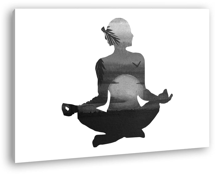 deyoli Sonnenstrahlen Meditation Format: 80x60 Effekt: Schwarz/Weiss als Leinwand, Motiv fertig gera