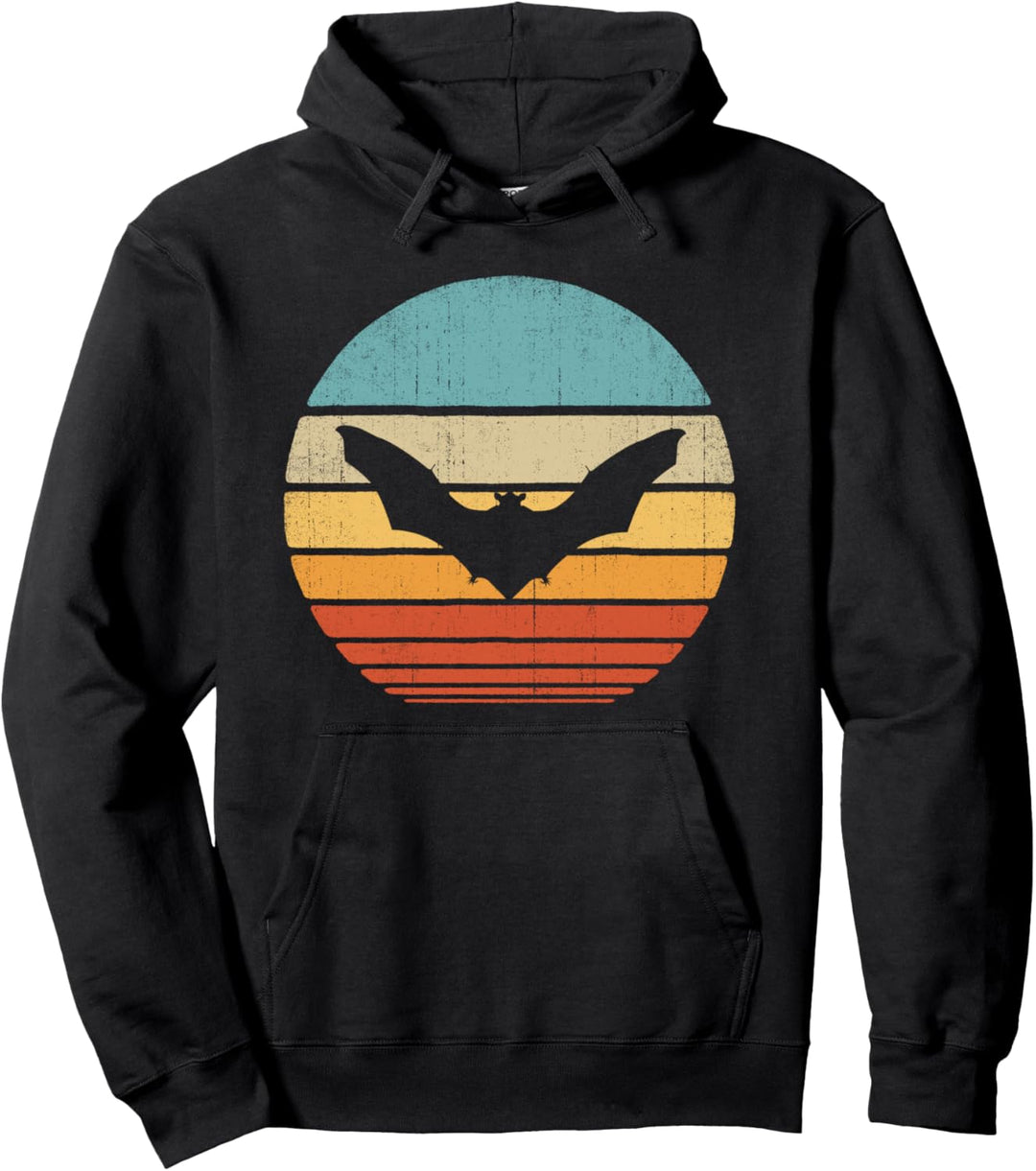 Bat Retro Vintage Style 60s 70s Men Women Gifts Animal Lover Pullover Hoodie