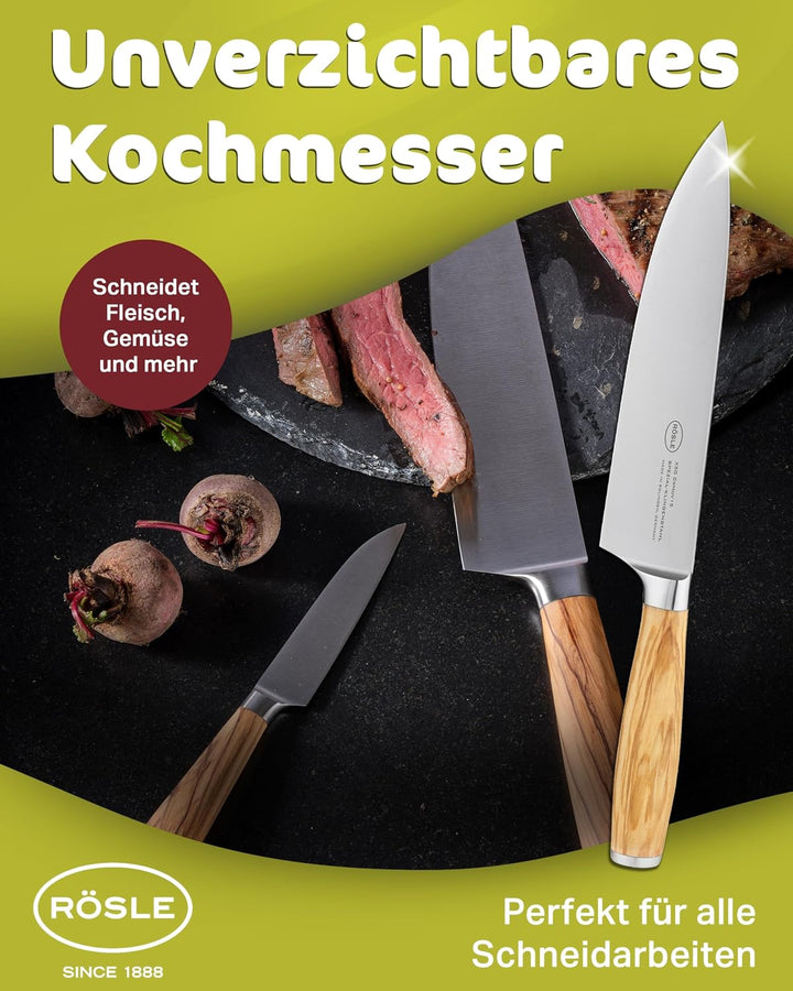 Rösle Kochmesser Artesano, Hochwertiges Küchenmesser zum Schneiden von Fleisch, Fisch, Geflügel und