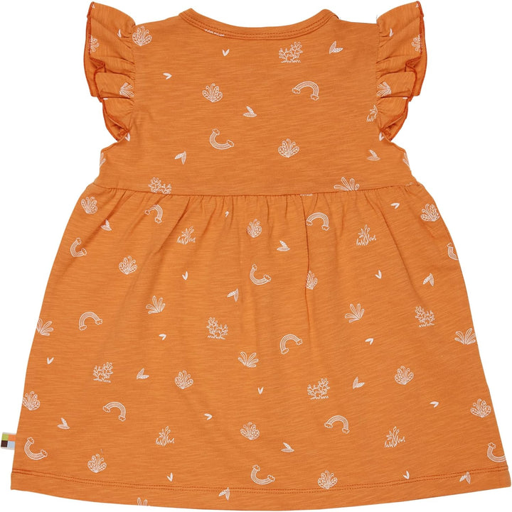 loud + proud Mädchen Slub Jersey, GOTS Zertifiziert Kinderkleid 98-104 Carrot, 98-104 Carrot