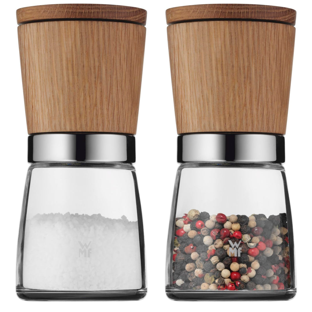 WMF Ceramill Nature Salz und Pfeffer Mühle Set 2-teilig, unbefüllt, für Salz, Pfeffer, Chilli, Salzm