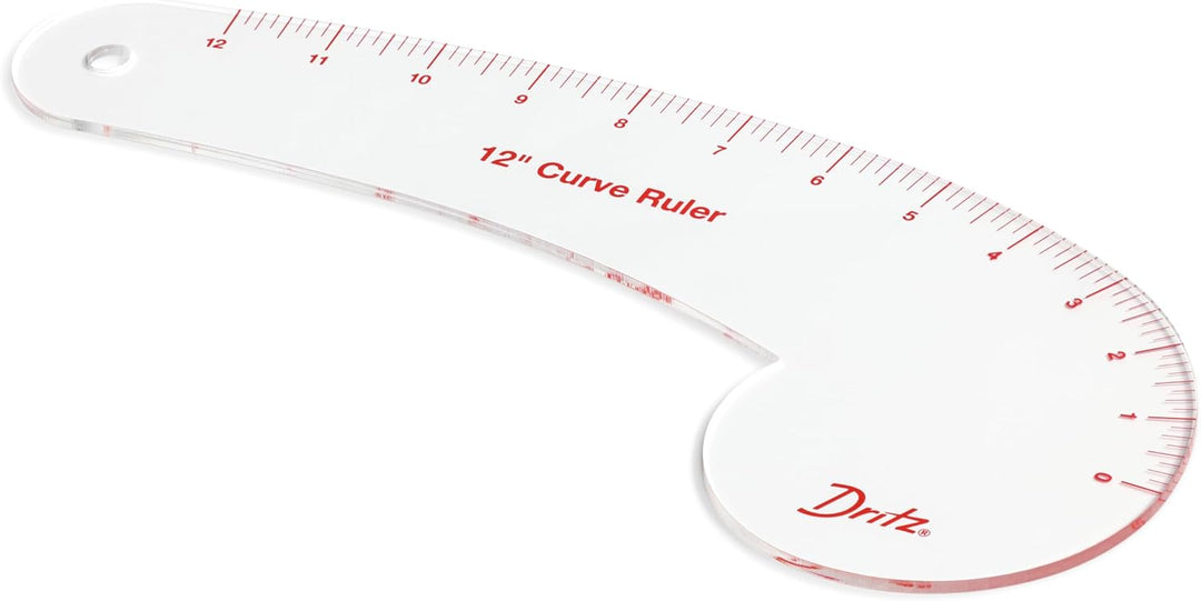 Dritz Curve Ruler Gebogenes Lineal, Acryl, farblos, 12 Inches, Gebogenes Lineal