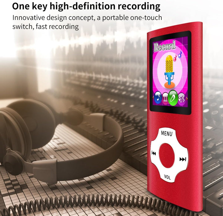 Mymahdi MP3 / MP4 beweglicher Spieler, Rot mit 1.8 Zoll LCD-Schirm und Memory Card Einbauschlitz, ma