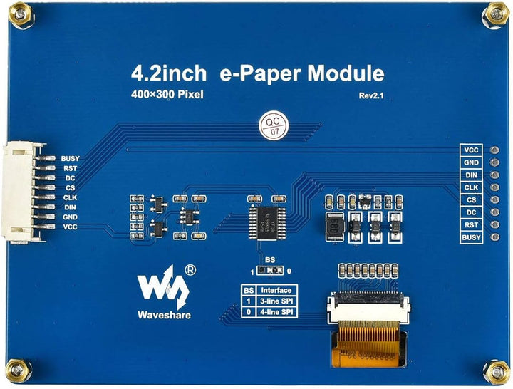 Waveshare 4.2 Inch E-Paper Display Module Kit 400 x 300 Resolution 3.3v/5v E-Ink Electronic Screen w