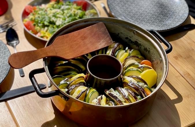 CopperGarden Aura24 Backtopf aus Kupfer I Kupfertopf für Camping/Gasherd/Grill & Lagerfeuer I Kupfer