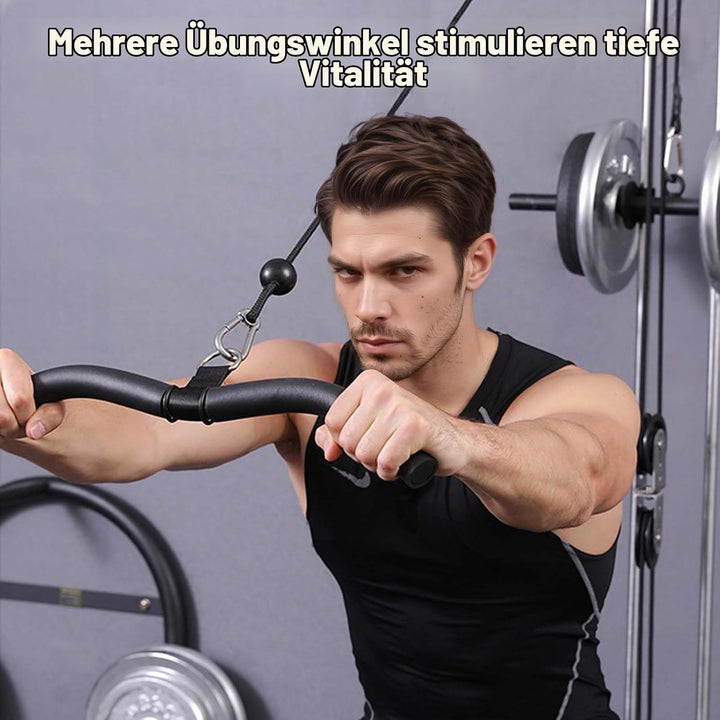Latzug Griff, Bizeps Stange Trizeps Kabelzug, Latzugstange Kurz 48 cm Schwarz, Gym Zuhause Bodybuild