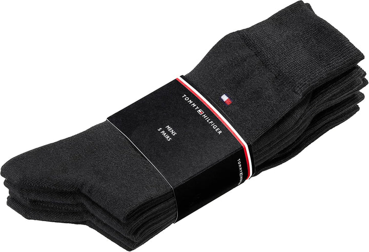 Tommy Hilfiger Herrensocken 5-Paar Pack Classic Casual Business Socken 39-42 Schwarz, 39-42 Schwarz