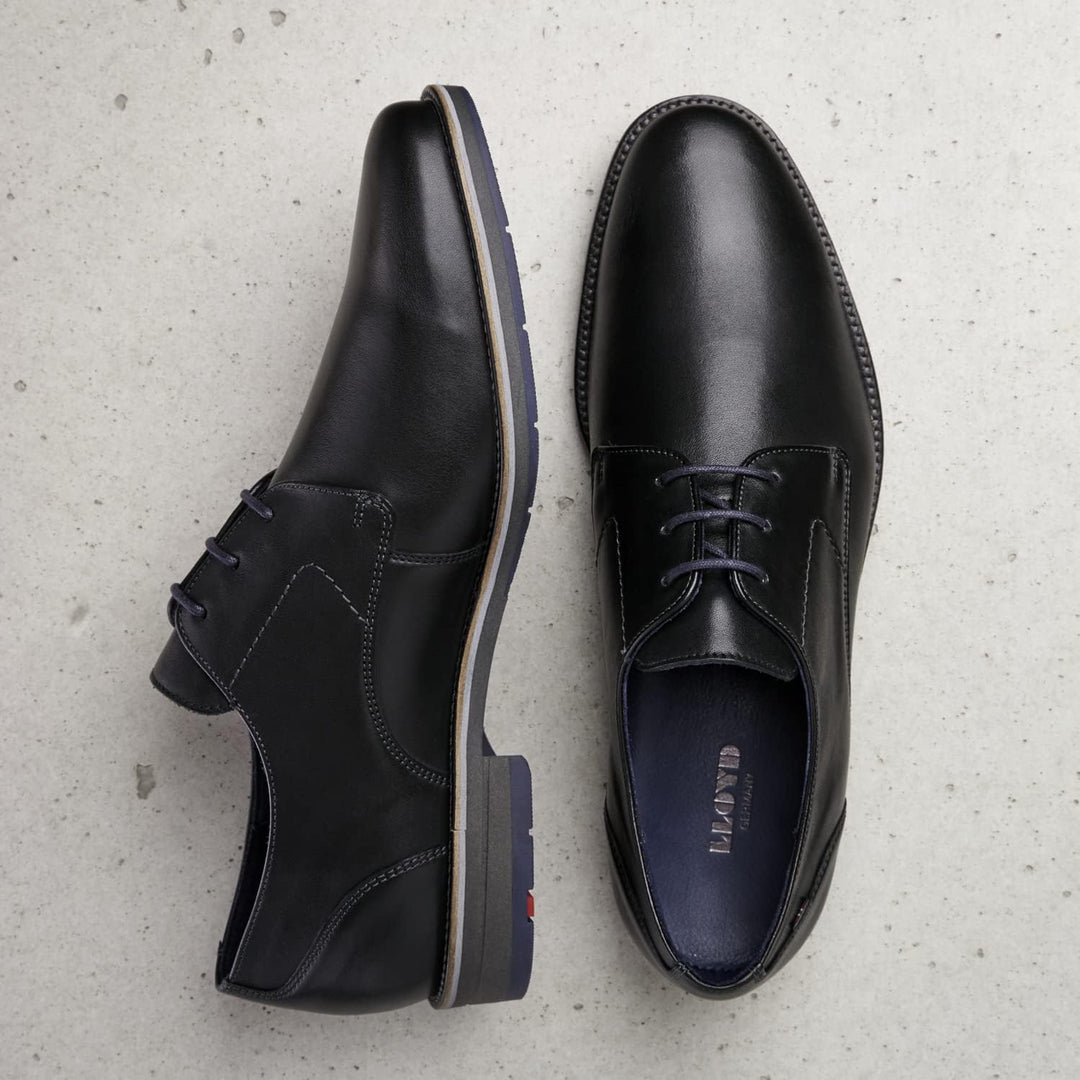 LLOYD Herren Schnürhalbschuhe Langston, Männer Businessschuhe 45 EU Schwarz, 45 EU Schwarz