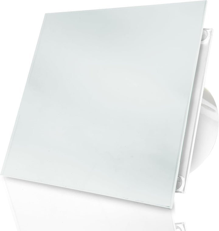 DOSPEL VERONI GLASS Badlüfter mit Feuchtigkeitssensor und Timer wc lüfter abluftventilator 100mm wei