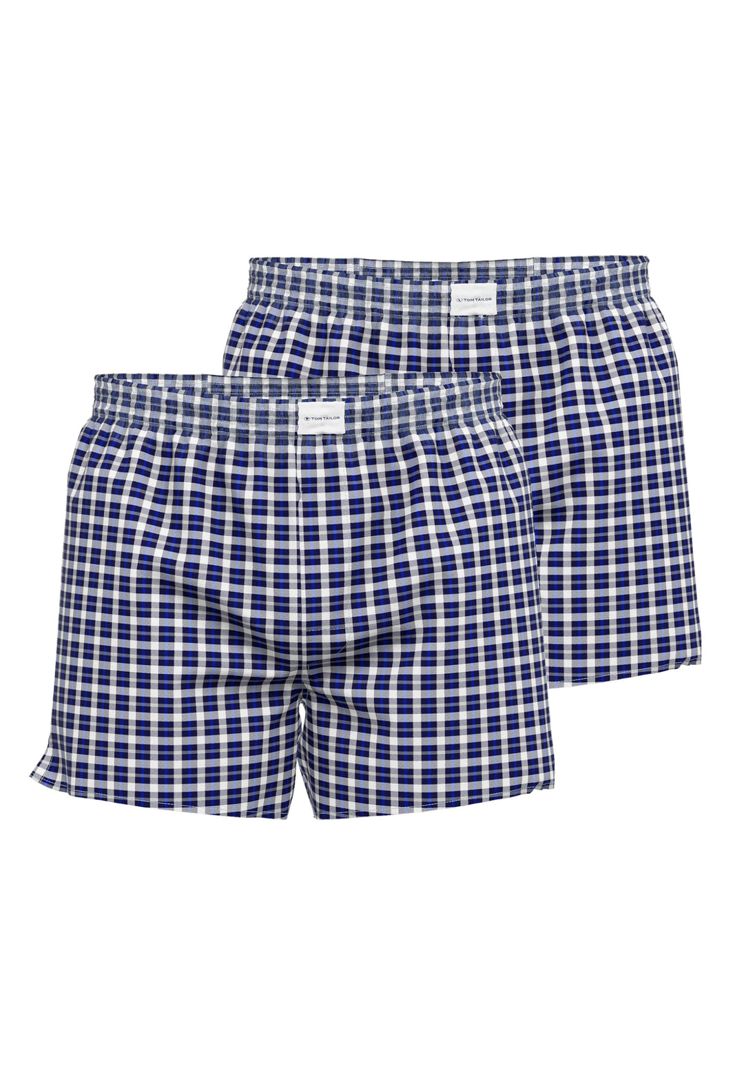 TOM TAILOR Boxershorts 2er Pack Web Boxer, Blau-mittel-karo