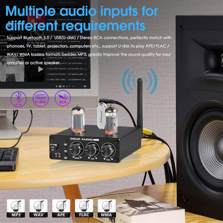 Douk Audio P6-mini HiFi Bluetooth Röhrenvorverstärker Mini Stereo Valve Vorverstärker Tube Preamp mi