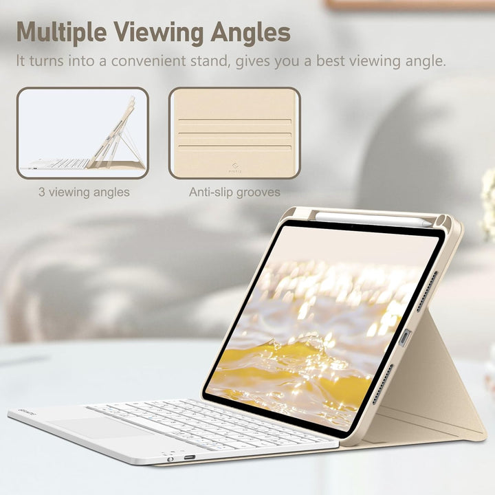 FINTIE Tastatur Hülle für iPad Pro 11 Zoll 2024 (m4), Soft TPU Rückseite Schutzhülle mit Stifthalter