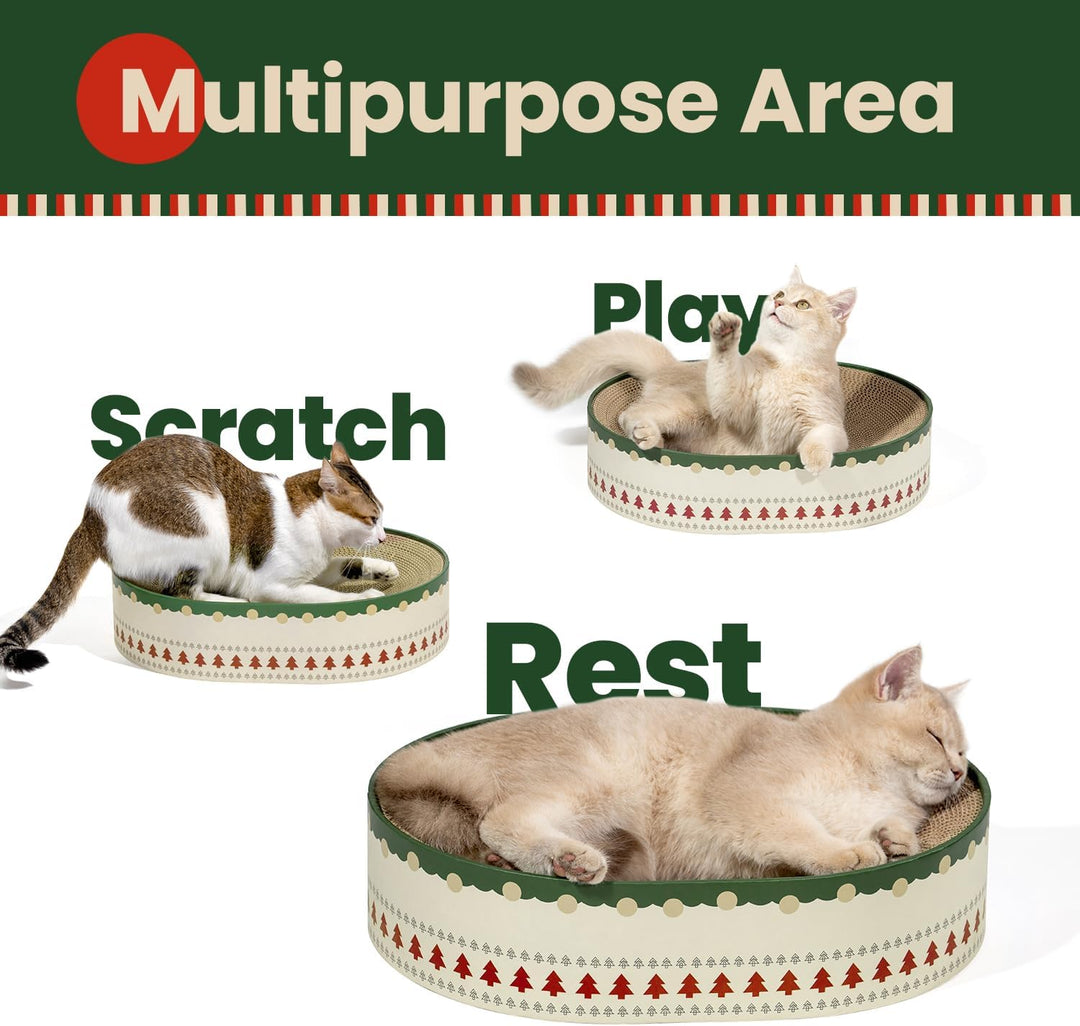 Conlun Kratzbrett Katze, Oval Kratzpappe für Katzen, Katzenbett aus Wellpappe, Lounge-Schale für Kat