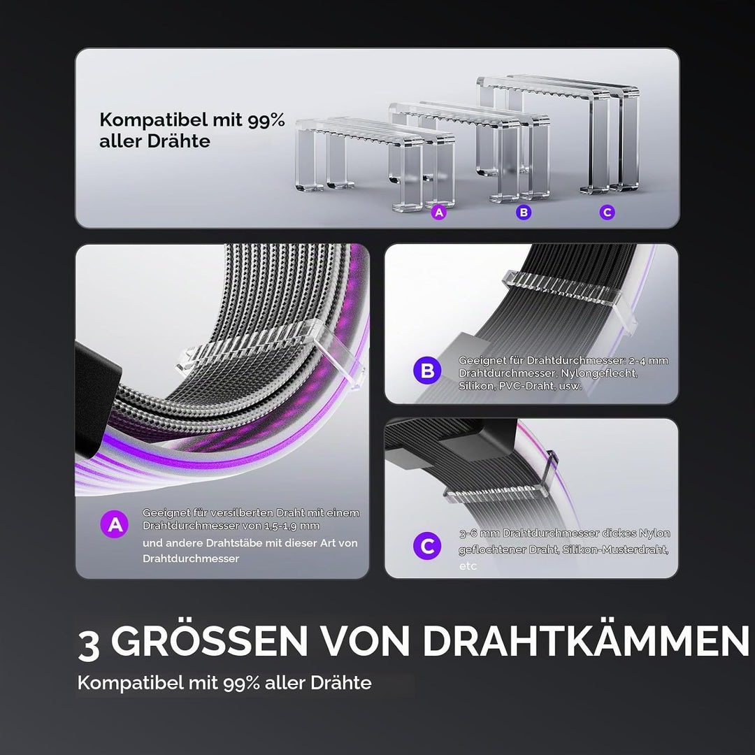 AsiaHorse Auroralearn-V2 ARGB Netzteil-Kabelabdeckung für 3×8-Pin (6+2) PCIe GPU-Stromkabel – Schwar