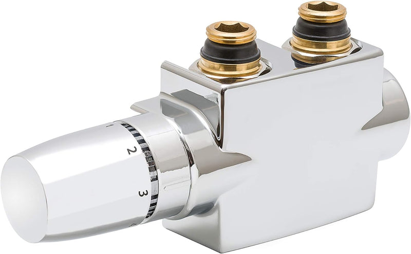 Schulte EP3765002 Mittenachlussgarnitur mit Blende Thermostat-Set, Verchromt, Verchromt