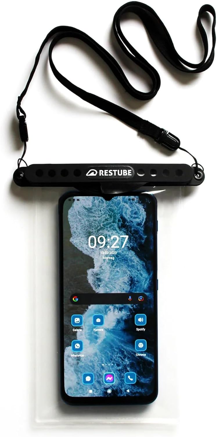 Restube wasserdichte Handyhülle, IPX8 Unterwasser Handyhülle für Schwimmen, Dry Bag Handy Lanyard Hü