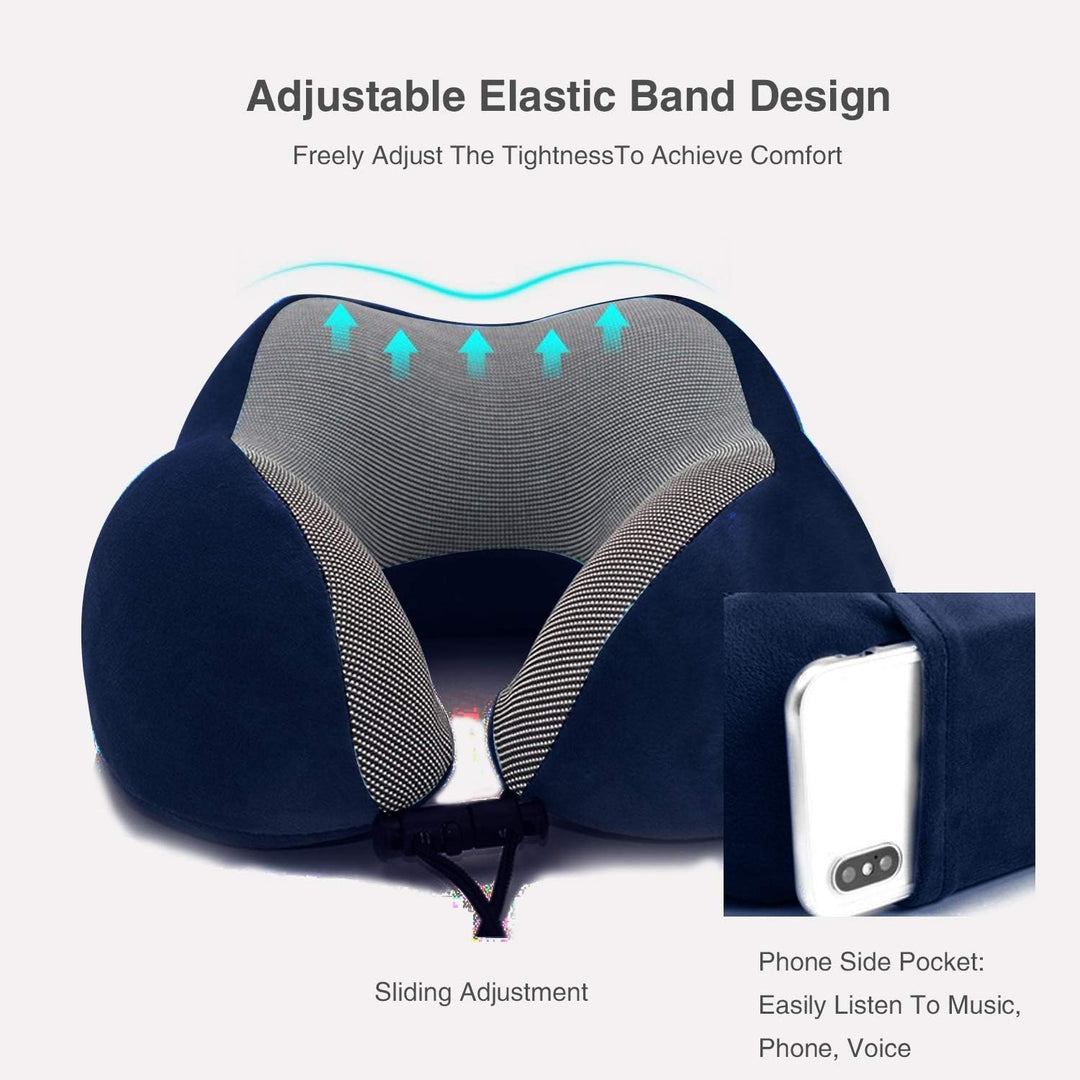 FANDARE Nackenkissen Reisekissen aus Memory-Schaum Neck Pillow Damen Herren Nackenhörnchen Nackenstü