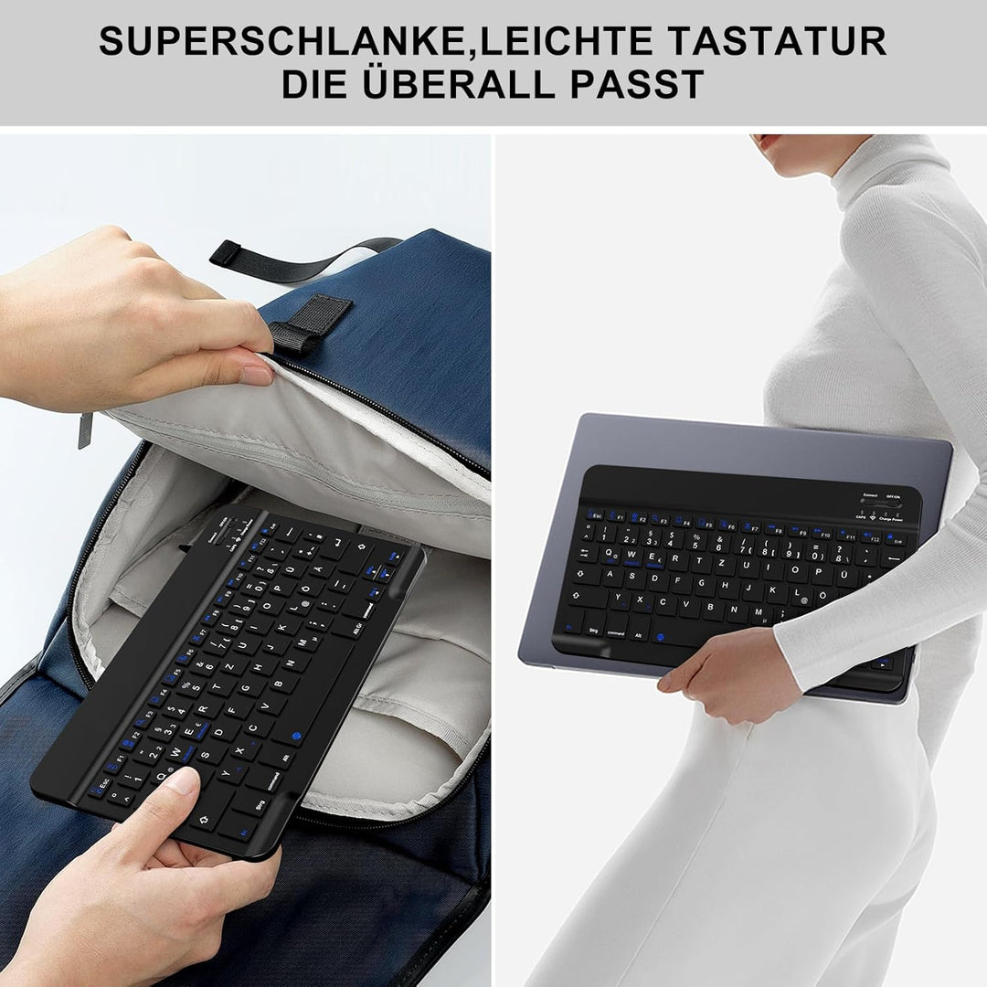 Ultradünn Deutsche Bluetooth Tastatur mit deutschem Layout QWERTZ für iPad Air/Pro/Mini/iPad 11/10.9