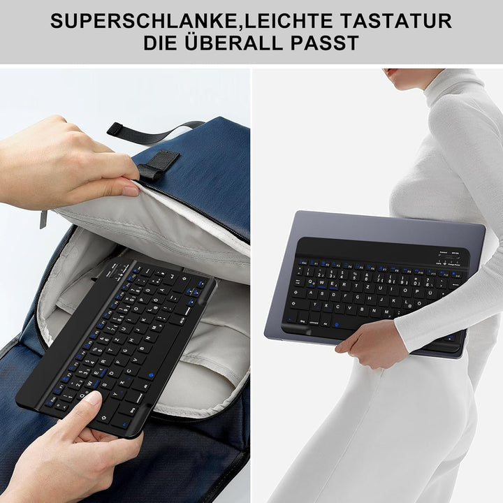 Ultradünn Deutsche Bluetooth Tastatur mit deutschem Layout QWERTZ für iPad Air/Pro/Mini/iPad 11/10.9