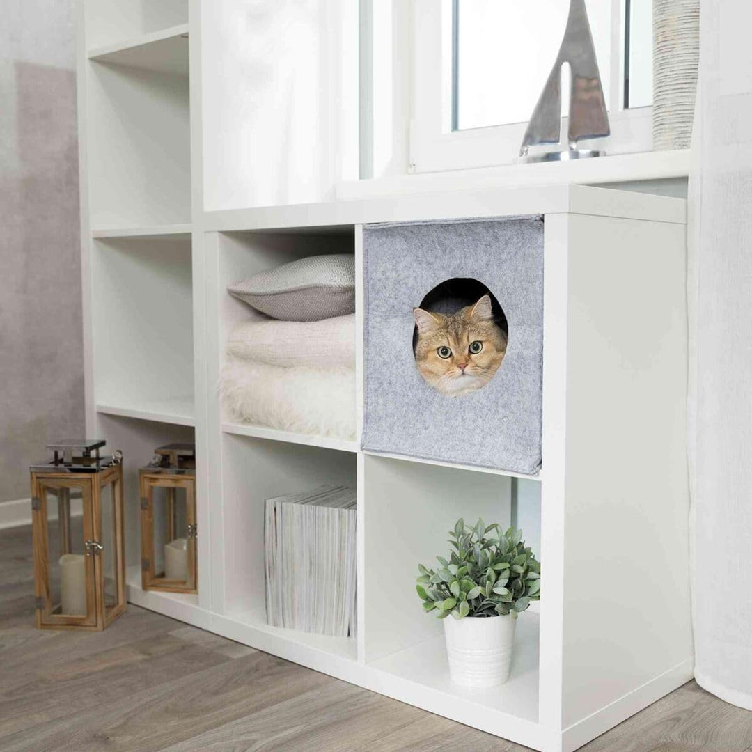Trixie 36313 Kuschelhöhle Anton für Regal, 33 × 33 × 37 cm, grau, grau 1 Stück (1er Pack)