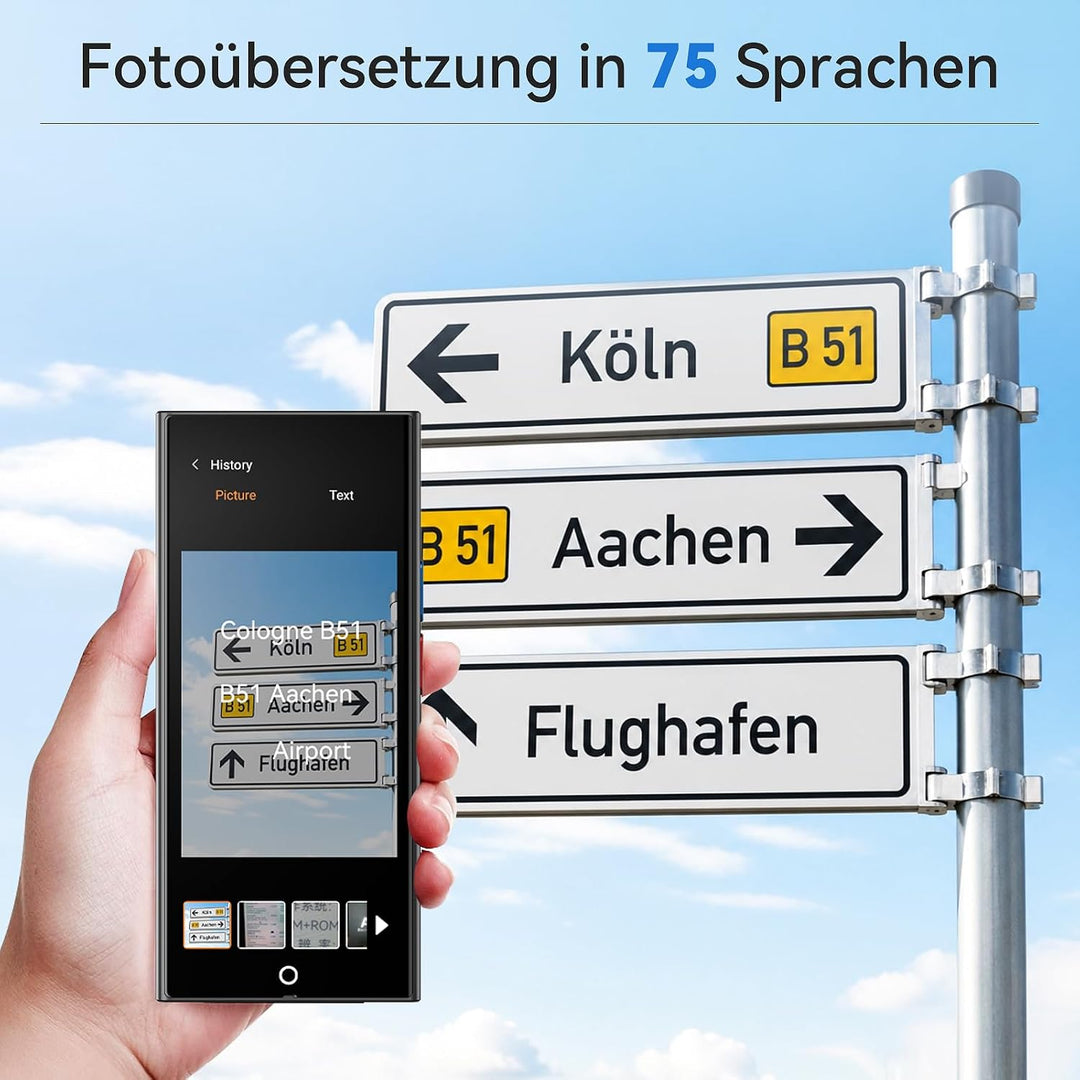 Sprachübersetzer Gerät,Übersetzungsgerät mit Sprachausgabe Translator,150 Sprachen AI Online Offline