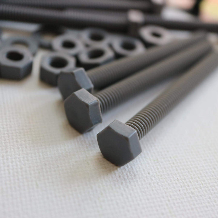 50 x PVC Sechskantschrauben Grau Muttern und Schrauben aus PVC-U-Kunststoff, oxidationsbeständig, wa