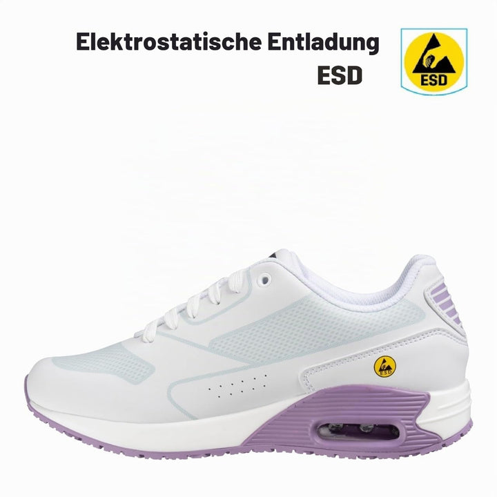 Oxypas ElaS3701lic Ela SRC-Sportschuhe, Arbeitsschuhe, Sneaker,White with Lilac,37 EU 37 EU Lila, 37