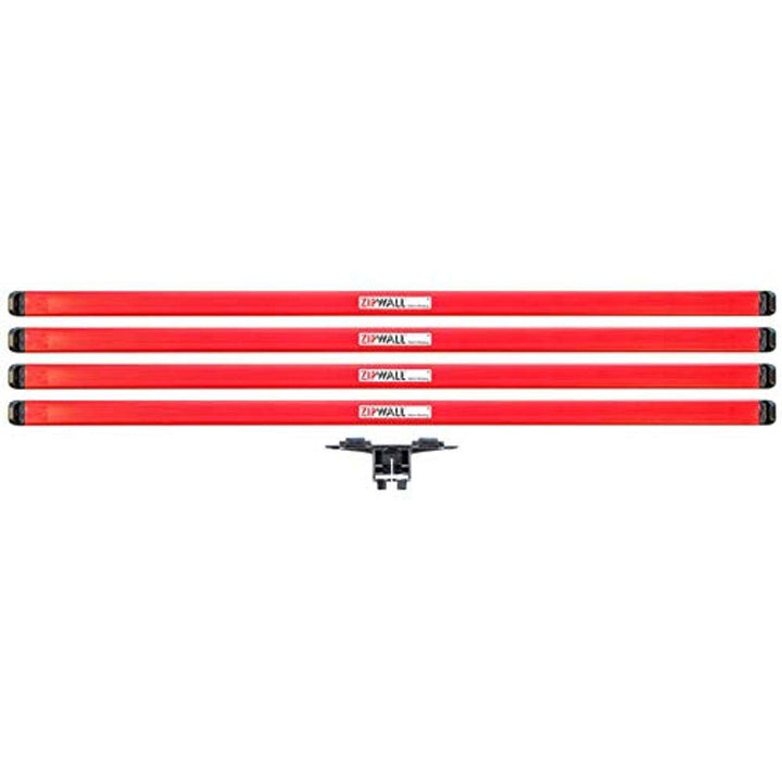 ZIPWALL MS4 Dust Barrier MagStrip Verschluss (4 Stück), Rot