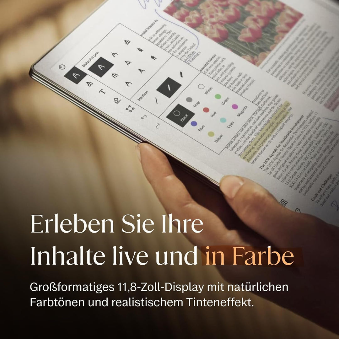 reMarkable Paper Pro-Bundle – Leder-Folio-Schutzhülle | 30,6 cm (11,8 Zoll) Farbdisplay und Leselamp