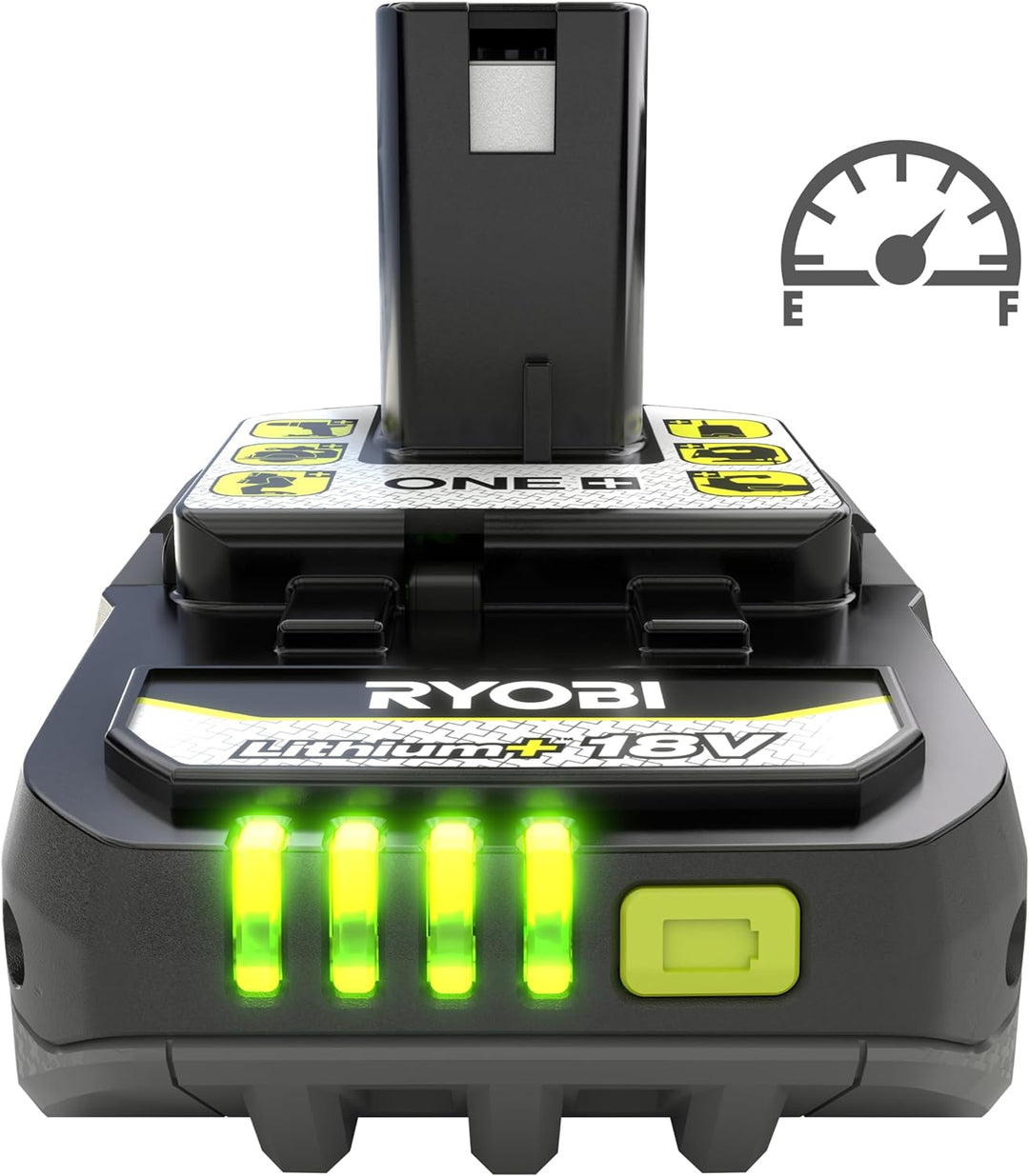 RYOBI 18 V Akku RB1820C (2,0 Ah Lithium+ Akku, Lithium+ Akkutechnologie setzt Massstäbe für Laufzeit