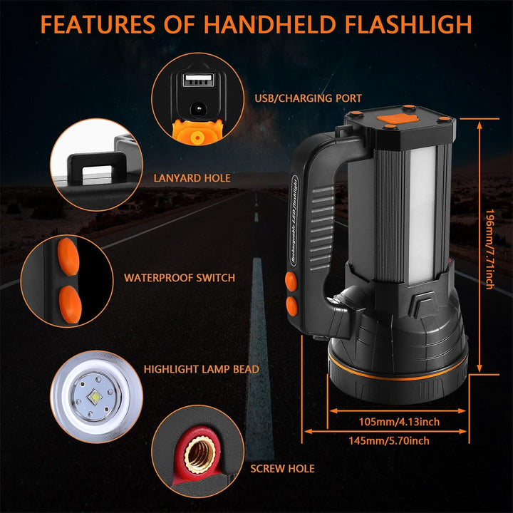 AF-WAN LED Handscheinwerfer 7000 Lumens,LED Taschenlampe,Wiederaufladbare CREE Led Handscheinwerfer