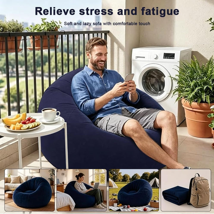 Aufblasbarer Sitzsack, Aufblasbarer Sessel, Sitzsack Aufblasbar Mit Luftpumpe, Aufblasbares Stuhl So