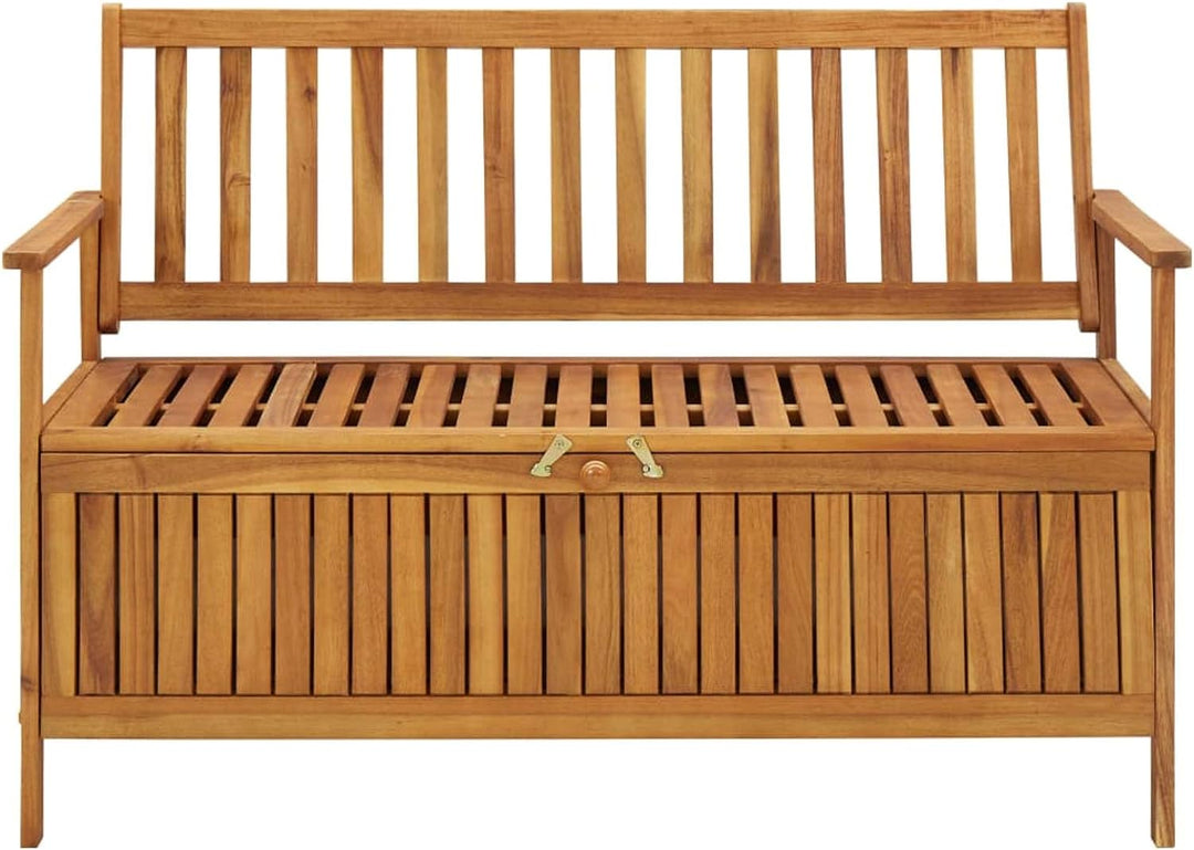Tidyard Truhenbank Gartenbank mit Stauraum Holzbank Sitzbank Flurbank Bank mit Kissen 120 cm Massivh