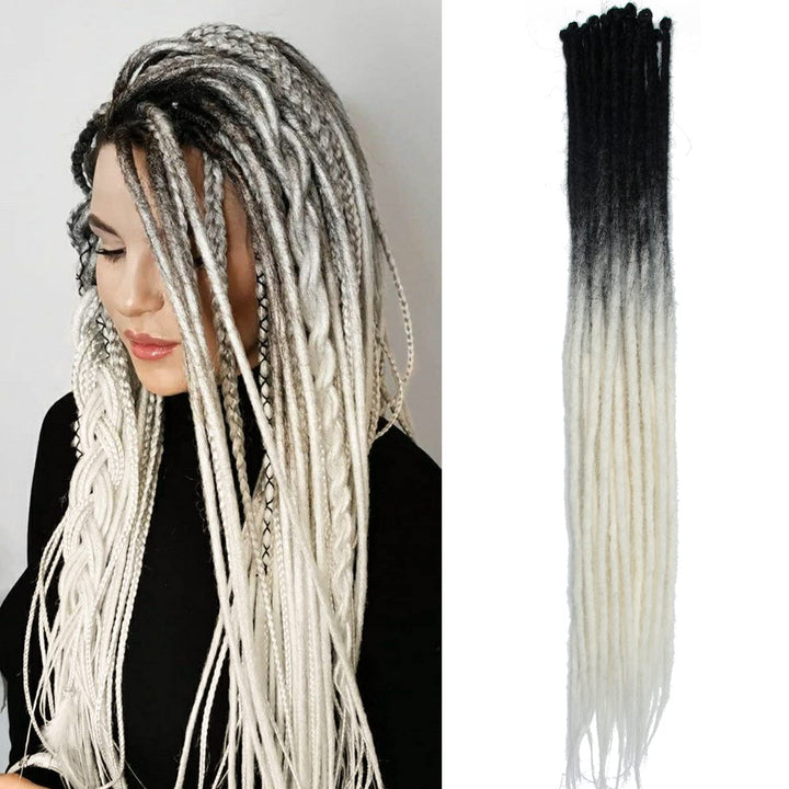 Dünne 0.6cm Synthetische Dreadlock Extensions Handgemacht 24 Zoll 20 Stränge Häkelhaar Lange Häkelzö