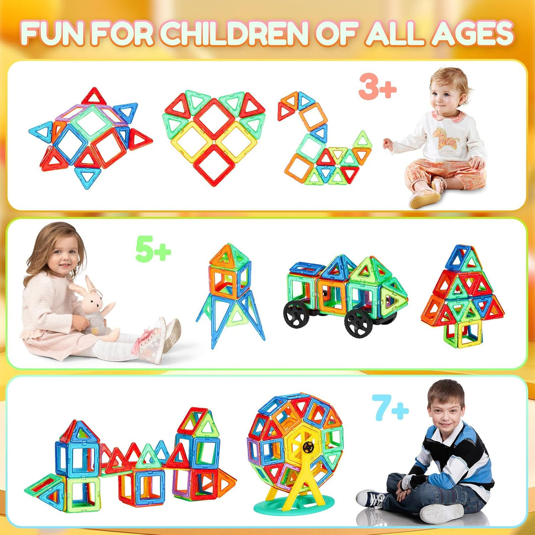 COOLJOYA Magnetische Bausteine 42 Teile | STEM Magnet Bausteine für Kinder | Magnet Montessori Spiel