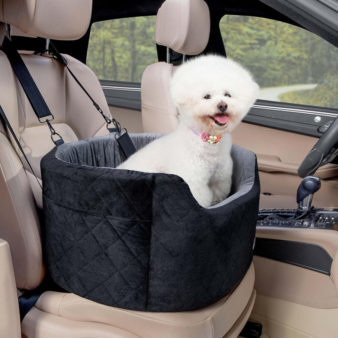 Pecute Hunde Autositz für Kleine/Mittlere Hunde, Pet Booster Autositz mit Sicherheitsgurt,Weichem Ki