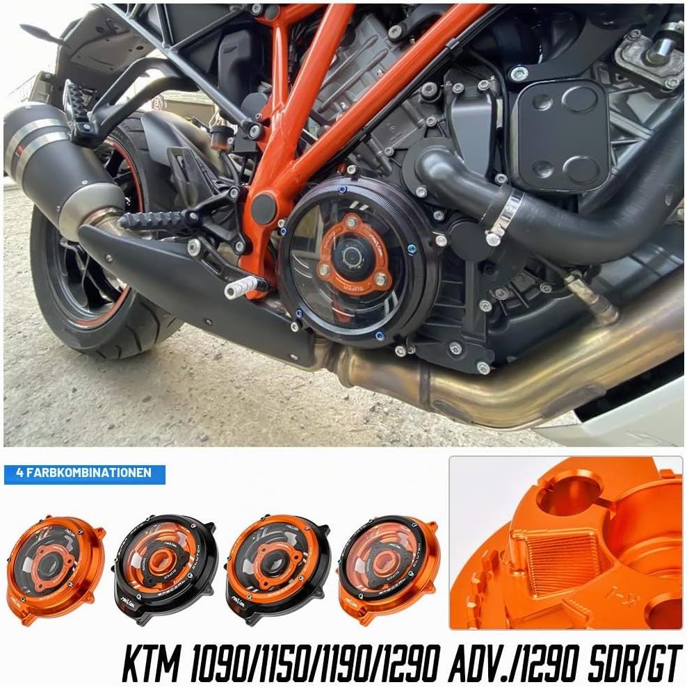 Motorrad Rennsport, durchsichtiger Kupplungsdeckel, Federhalter, R-Druckplatte, Motorschutz, Rahmens