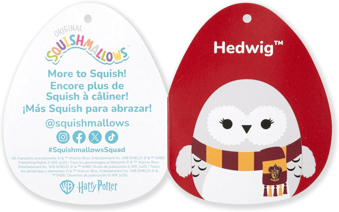Squishmallows SQWB00466 - Harry Potter Hedwig mit Schal 25 cm, offizielles Jazwares Plüsch, superwei