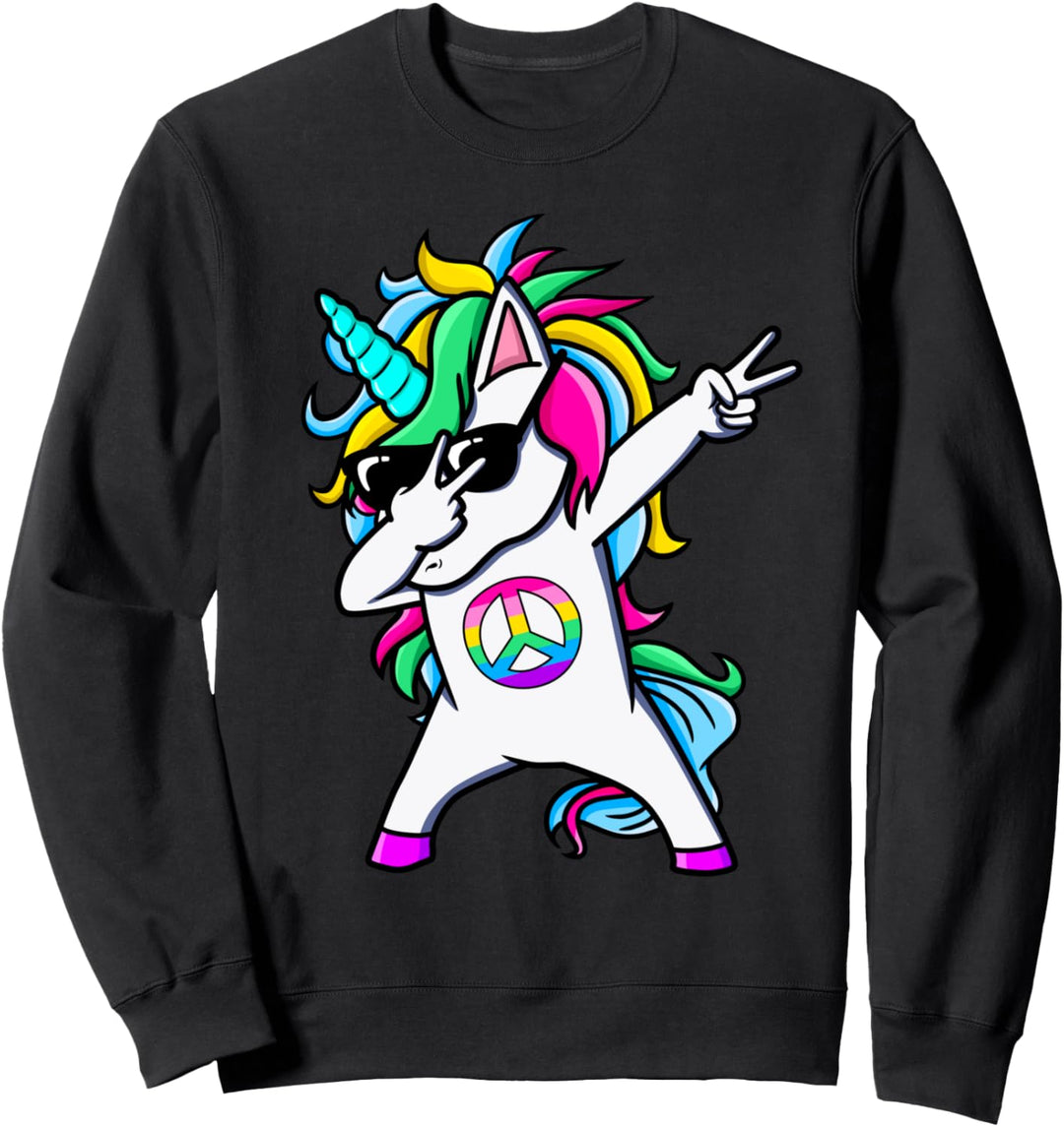 Dabbing Einhorn Friedenszeichen Peace Zeichen Sweatshirt