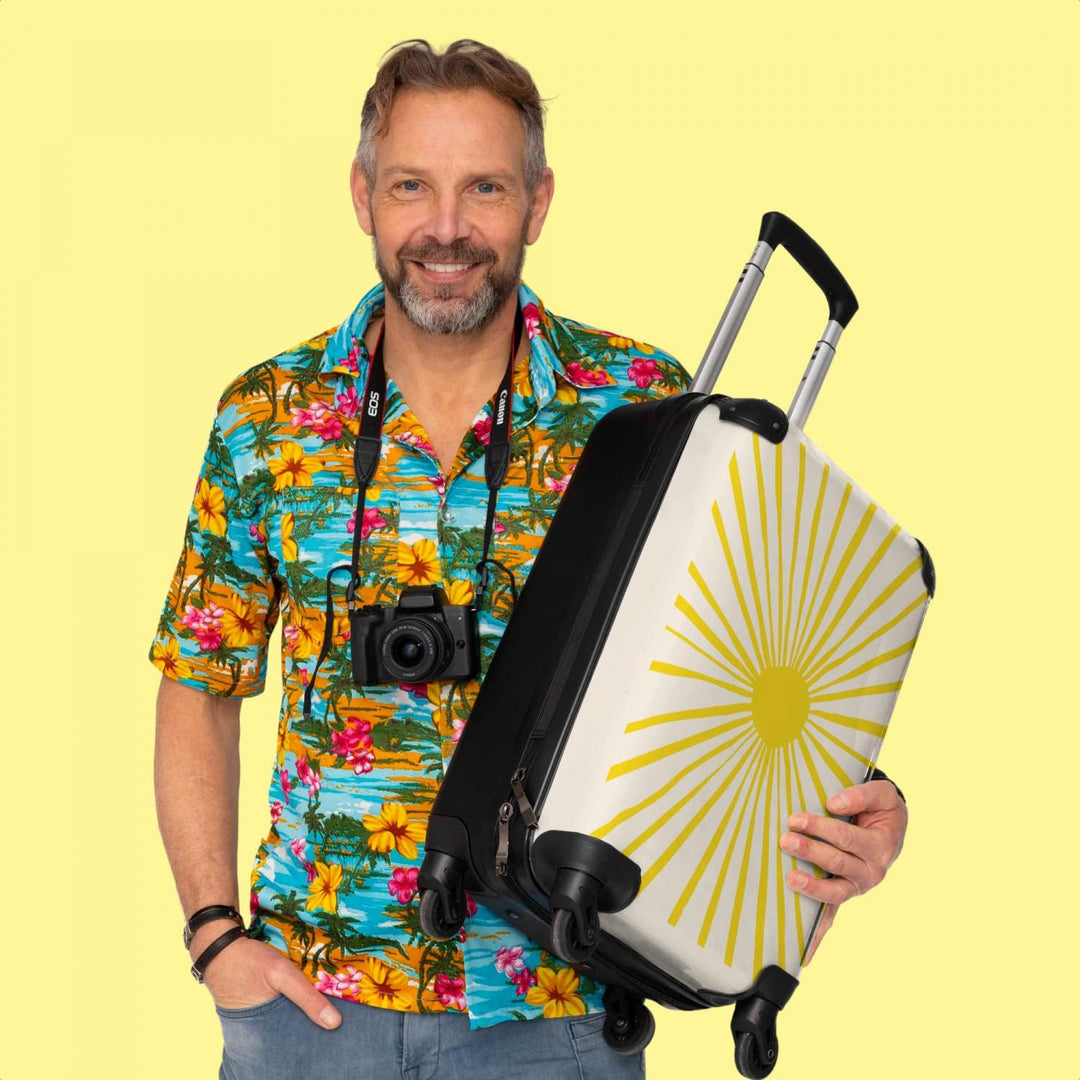 NoBoringSuitcases.com® Koffer Handgepäck Trolley Rollkoffer Kleine Reisekoffer mit 4 Rollen - Sonne