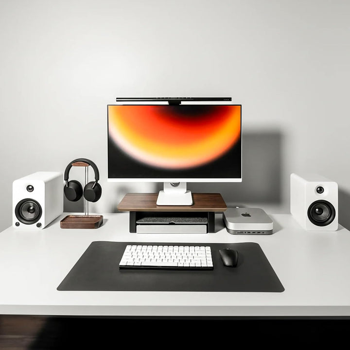 Raico Schreibtischregal Monitorständer Setup Cockpit Ergonomischer Dual-Screen-Riser Minimaler Schre