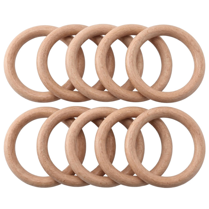 Holzbeissring, Holzbeissringe für Babys, Holzbeissring, 10 Stück, Holzbeissringe, natürliche Buche,
